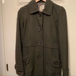 Olive wool pea coat